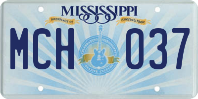 MS license plate MCH037