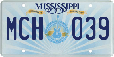 MS license plate MCH039