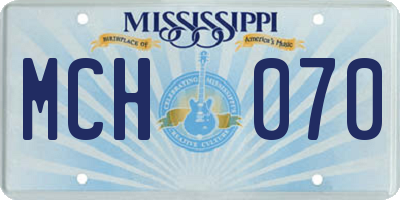 MS license plate MCH070