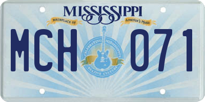 MS license plate MCH071