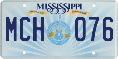 MS license plate MCH076