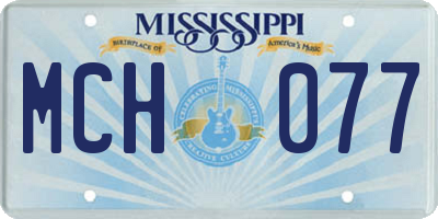 MS license plate MCH077