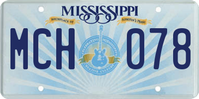 MS license plate MCH078