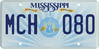 MS license plate MCH080