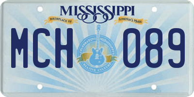 MS license plate MCH089