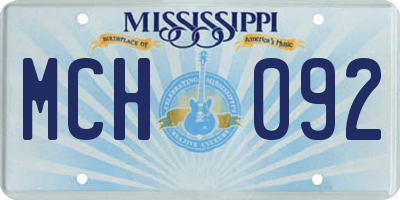 MS license plate MCH092