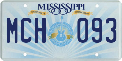 MS license plate MCH093