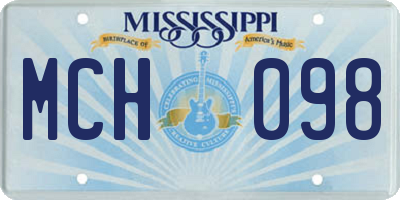 MS license plate MCH098