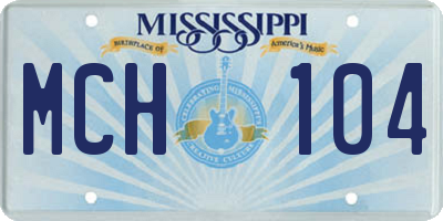 MS license plate MCH104