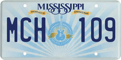 MS license plate MCH109