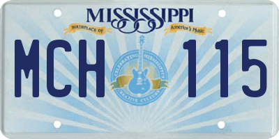 MS license plate MCH115