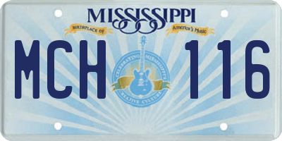 MS license plate MCH116