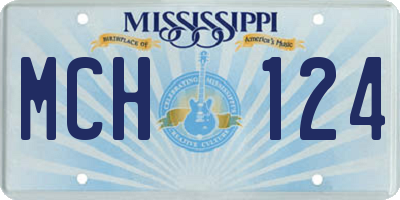 MS license plate MCH124