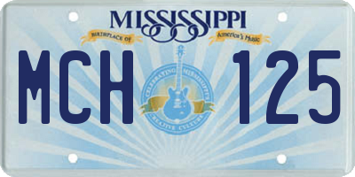 MS license plate MCH125