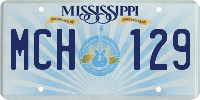 MS license plate MCH129