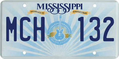 MS license plate MCH132