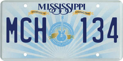 MS license plate MCH134