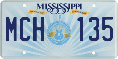 MS license plate MCH135