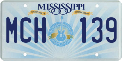 MS license plate MCH139
