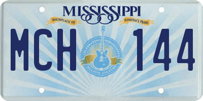 MS license plate MCH144
