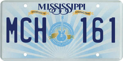MS license plate MCH161