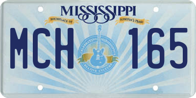 MS license plate MCH165