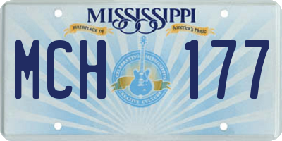 MS license plate MCH177