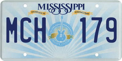 MS license plate MCH179