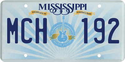 MS license plate MCH192