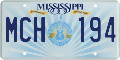 MS license plate MCH194