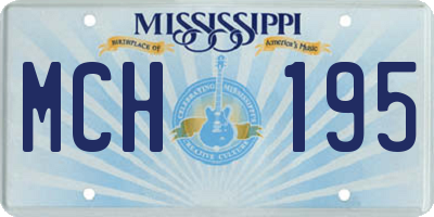 MS license plate MCH195