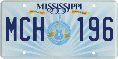 MS license plate MCH196