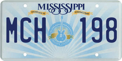 MS license plate MCH198