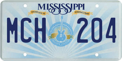 MS license plate MCH204