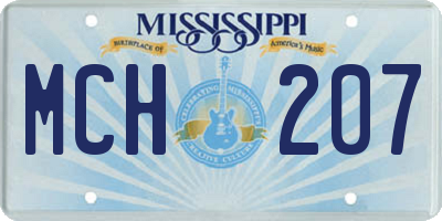 MS license plate MCH207