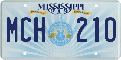 MS license plate MCH210