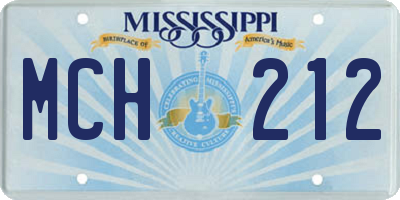 MS license plate MCH212