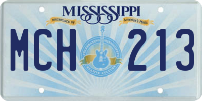 MS license plate MCH213