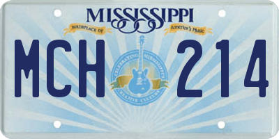 MS license plate MCH214