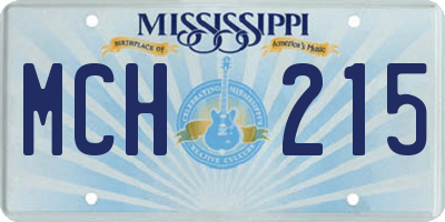 MS license plate MCH215