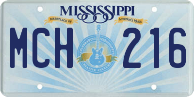 MS license plate MCH216