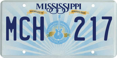 MS license plate MCH217