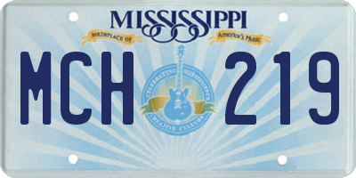 MS license plate MCH219