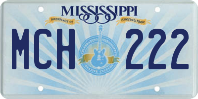 MS license plate MCH222