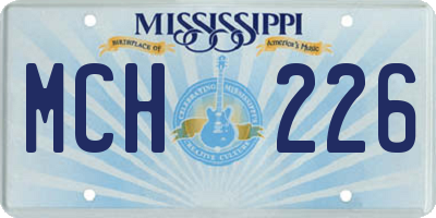 MS license plate MCH226