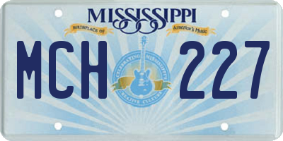MS license plate MCH227