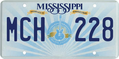 MS license plate MCH228