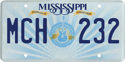 MS license plate MCH232