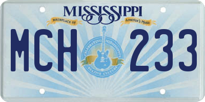 MS license plate MCH233