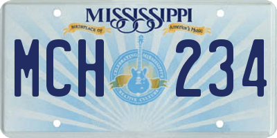 MS license plate MCH234